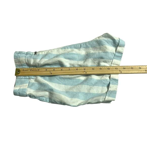 Billabong Womens Shorts Size 26 Striped Blue White Exposed Button Fly High Rise - Picture 10 of 10
